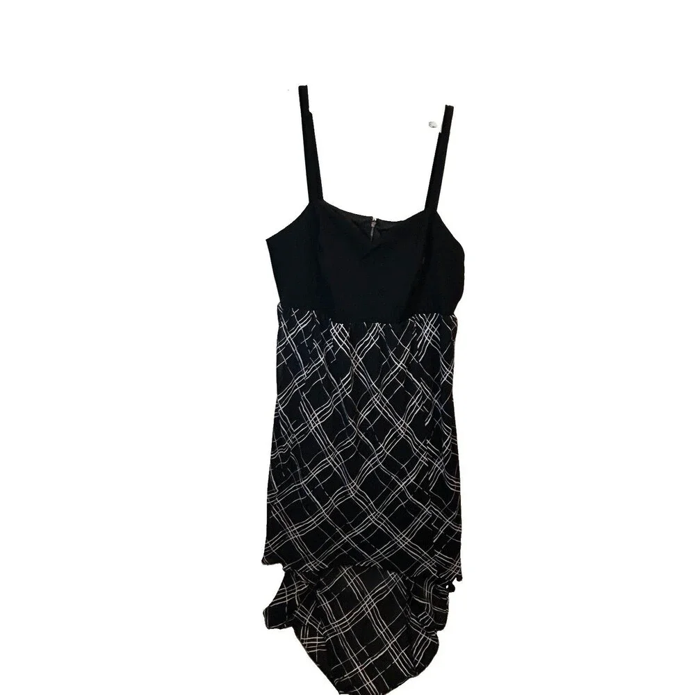 Torrid Size 14 Black Plaid High Low Midi Dress Sleeveless Back Zip Women - Picture 11 of 15